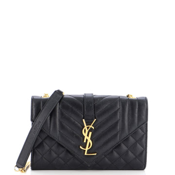 Saint Laurent Classic Monogram Envelope Satchel Mixed Matelasse Leather Small