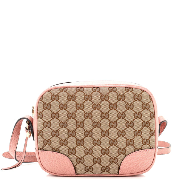 Gucci Ophidia Small Gg Canvas Shoulder Bag In Pink