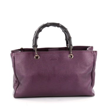 Gucci Bamboo Shopper Tote Leather Medium Purple