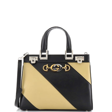 Gucci Zumi Top Handle Bag Striped Leather Small