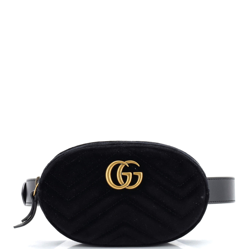Gucci GG Marmont Belt Bag Matelasse Velvet Black 2170503