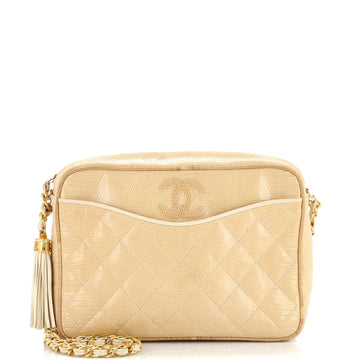 Chanel Vintage Tassel Camera Bag Lizard Small