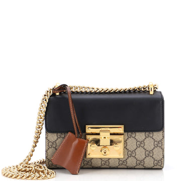 Gucci Padlock Shoulder Bag GG Coated Canvas and Leather Small