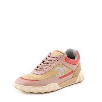 Chanel Women’s CC Logo Low-Top Sneakers Leather and Fabric with Suede