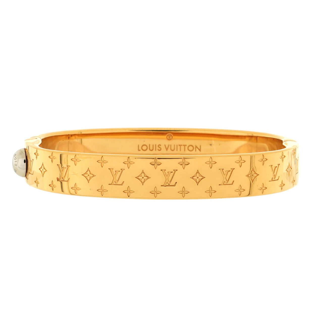 Louis Vuitton Nanogram Cuff Bracelet Metal Gold 2171452