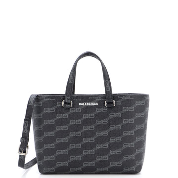 Balenciaga Signature East-West Shopper Tote BB Monogram Coated Canvas Small