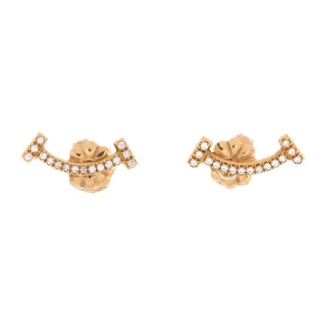 Tiffany & Co. T Smile Stud Earrings 18K Yellow Gold and Diamonds