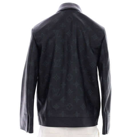Louis Vuitton Men's Moto Jacket Monogram Shadow Leather Black 21714621