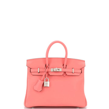 Hermes Birkin Handbag Pink Swift with Palladium Hardware 25
