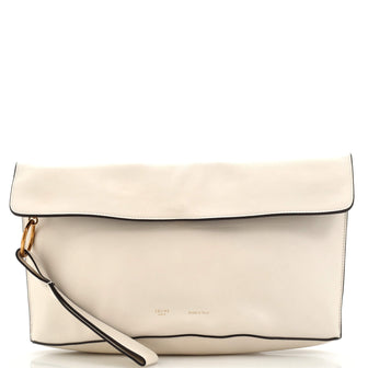 Celine Curved Evening Clutch Leather