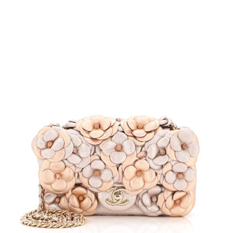Chanel CC Camellia Flap Bag Embellished Lambskin Mini