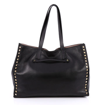  Valentino Rockstud Open Tote Leather Medium Black 2172001