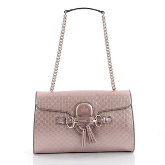 Gucci Emily Chain Strap Flap Bag Microguccissima Leather pink 2172002