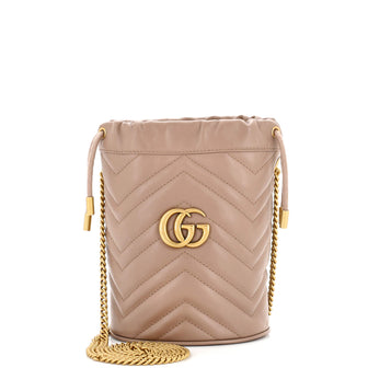 Gucci GG Marmont Bucket Bag Matelasse Leather Mini