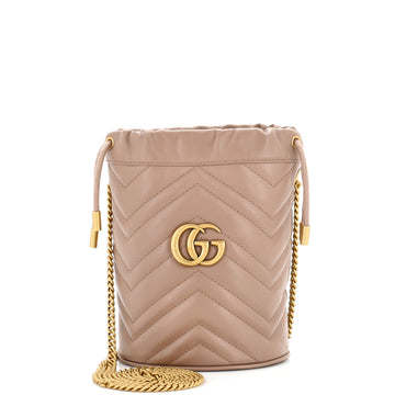 Gucci GG Marmont Bucket Bag Matelasse Leather Mini