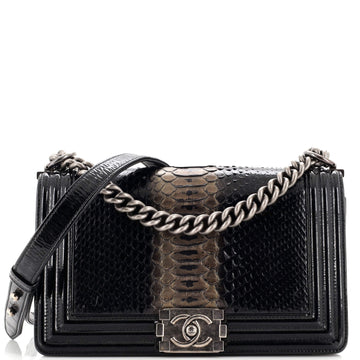 Chanel Boy Flap Bag Python Old Medium