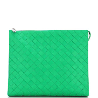 Bottega Veneta Standing Pouch Intrecciato Leather