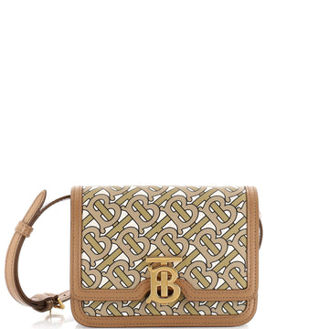 Burberry TB Flap Bag Monogram Print Leather Mini