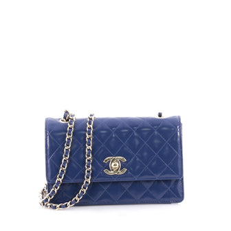 Chanel CC Chain Flap Bag Quilted Calfskin Mini Blue 