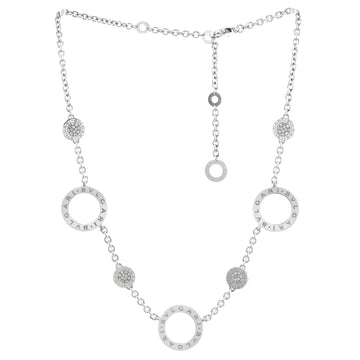Bvlgari Bvlgari Bvlgari Sautoir Station Necklace 18K White Gold with Diamonds
