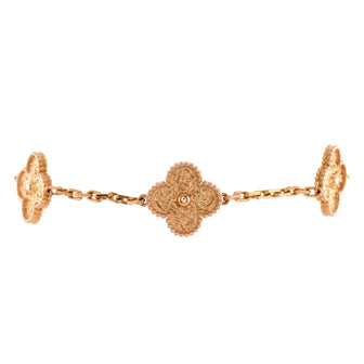 Van Cleef & Arpels Vintage Alhambra 5 Motifs Bracelet 18K Rose Gold