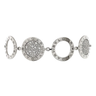 Bvlgari Bvlgari Bvlgari Circle Station Bracelet 18K White Gold with Diamonds