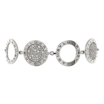 Bvlgari Bvlgari Bvlgari Circle Station Bracelet 18K White Gold with Diamonds