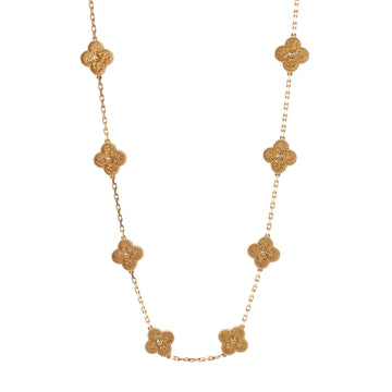 Van Cleef & Arpels Vintage Alhambra 20 Motifs Necklace 18K Yellow Gold