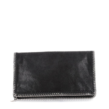 Stella McCartney Falabella Fold Over Clutch Shaggy Deer Black