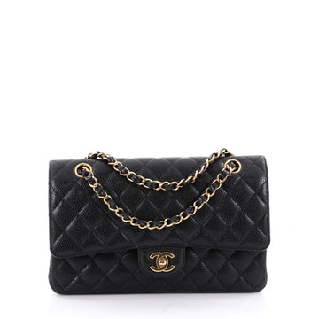 Chanel Classic Double Flap Bag Quilted Caviar Medium Black