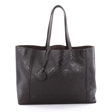 Bottega Veneta Tote Butterfly Embossed Intrecciomirage Intarsio Leather Large Brown 2173703