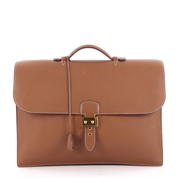 Hermes Sac a Depeche Handbag Togo 41 Brown 2173706