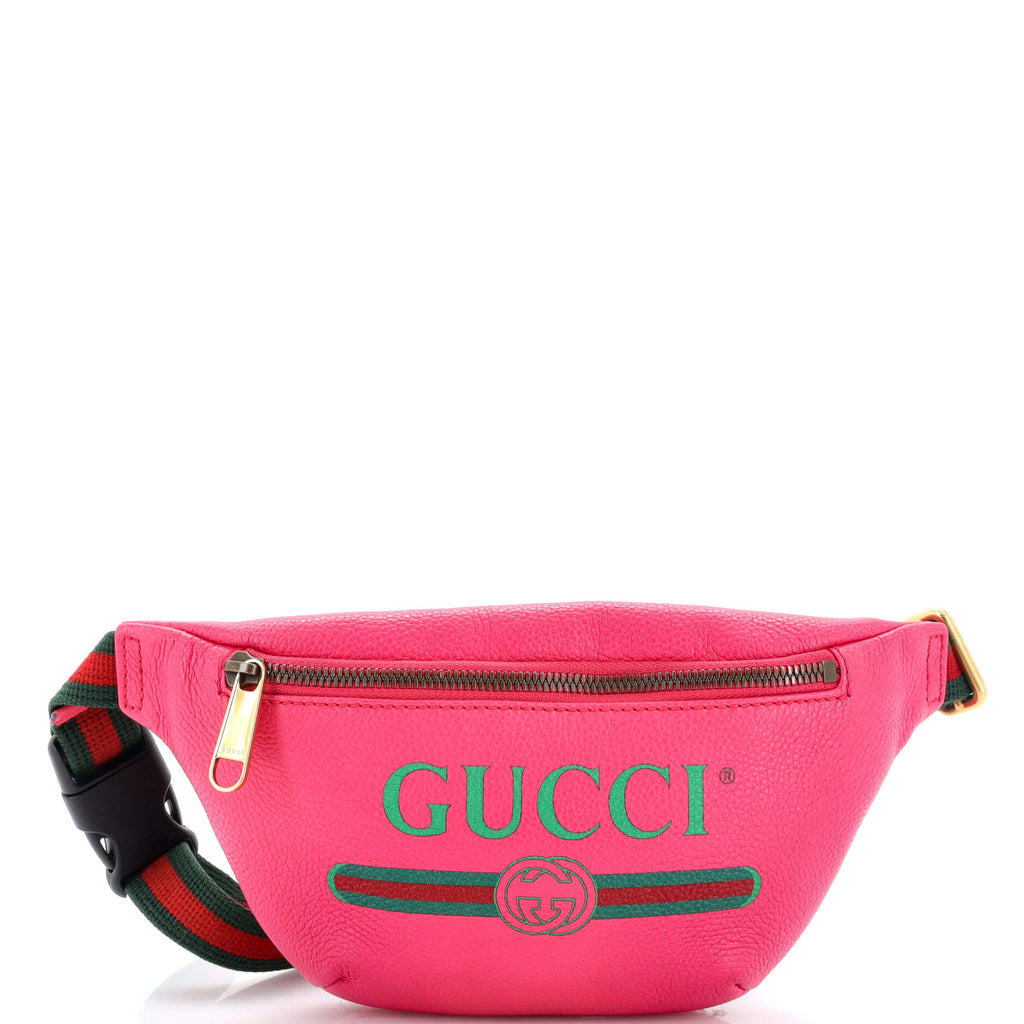 Gucci Logo Belt Bag Printed Leather Small Pink 2173881
