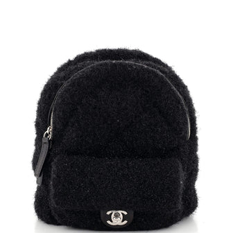 Chanel CC Pocket Backpack Quilted Knit Pluto Glitter Mini