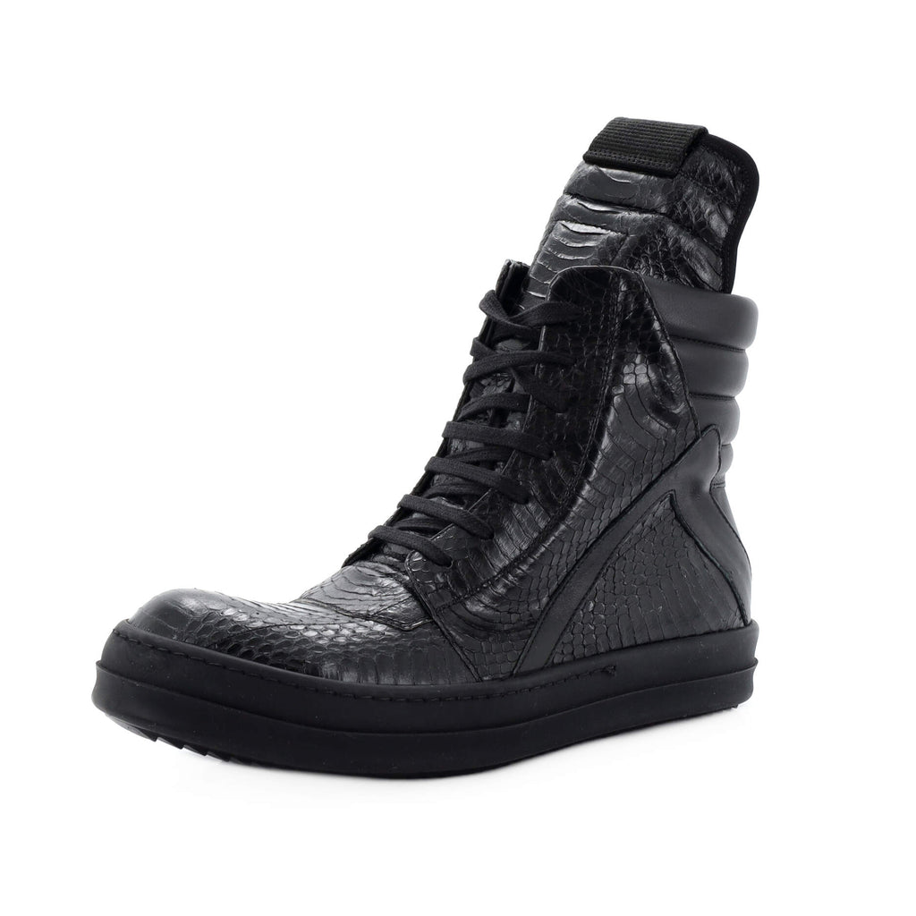 Rick Owens Men's Geobasket Sneakers Snakeskin 217407