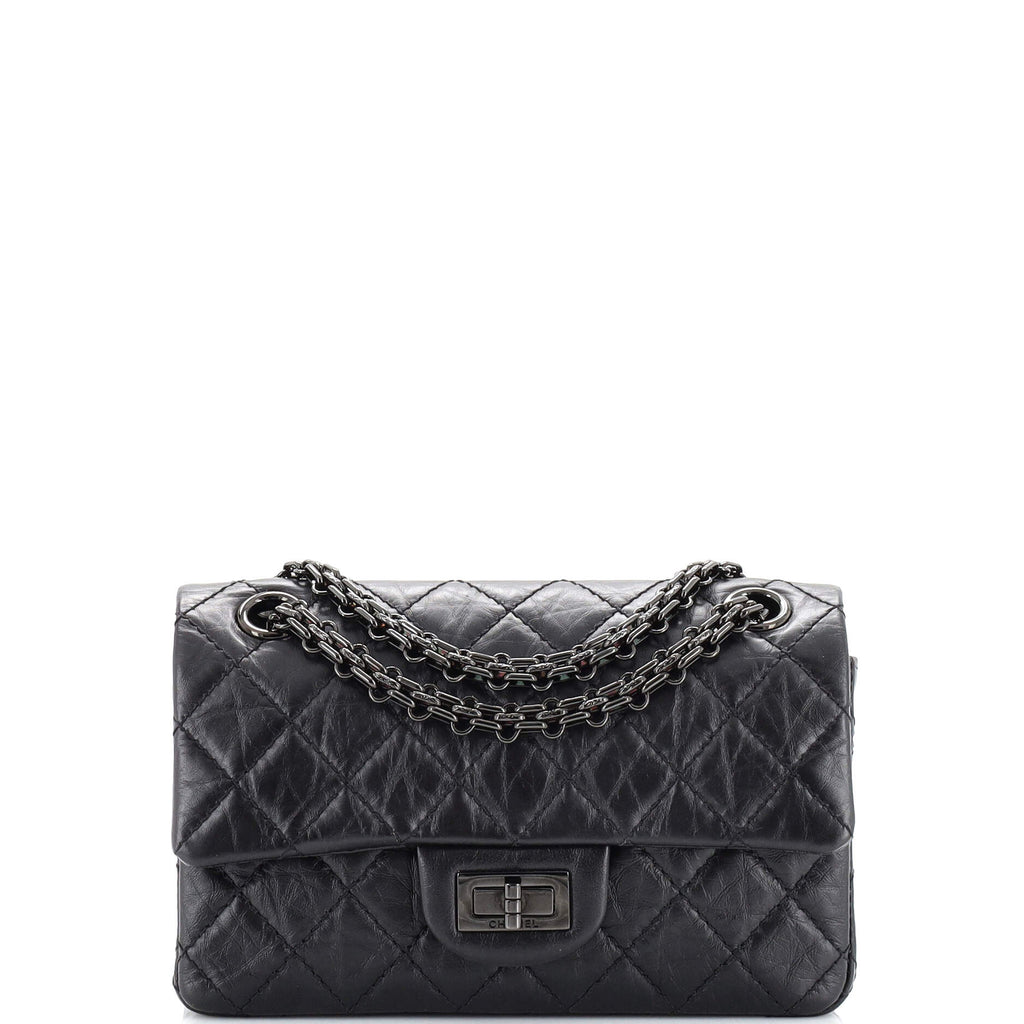 Chanel So Black Reissue 2.55 Flap Bag Quilted Aged Calfskin Mini Black  2174101