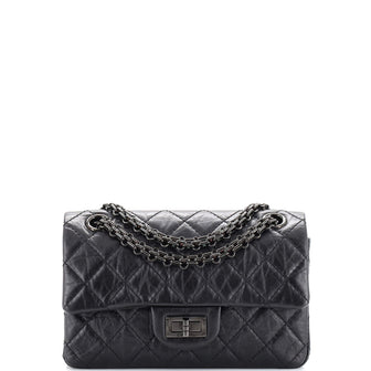 Chanel Black Calfskin 2.55 Reissue Chevron So Black 255 Double Flap BH – My  Haute