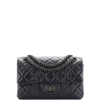 Chanel So Black Reissue 2.55 Flap Bag Quilted Aged Calfskin Mini