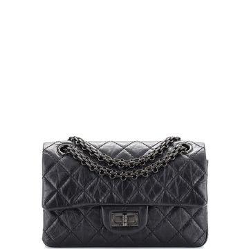 Chanel So Black Reissue 2.55 Flap Bag Quilted Aged Calfskin Mini