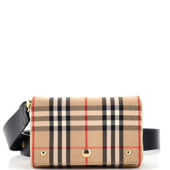 Burberry Hackberry Shoulder Bag Vintage Check Canvas Small