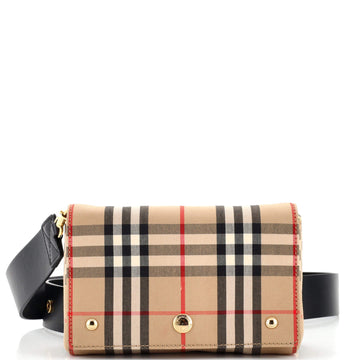 Burberry Hackberry Shoulder Bag Vintage Check Canvas Small