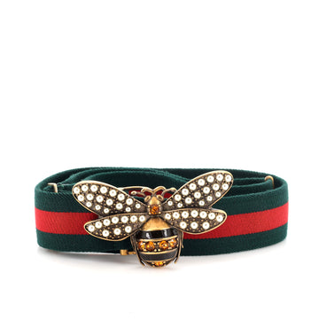 Gucci Queen Margaret Bee Belt Canvas Wide