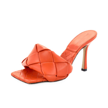 Bottega Veneta Women's Lido Heeled Sandals Maxi Intrecciato Leather