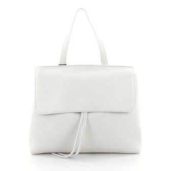 Mansur Gavriel Lady Bag Tumbled Leather Medium White 2174303