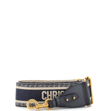Christian Dior Logo Shoulder Strap Embroidered Canvas