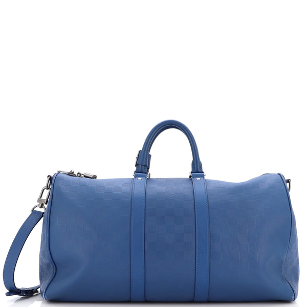 Louis Vuitton Keepall Bandouliere Bag Damier Infini Leather 45 Blue 2174341