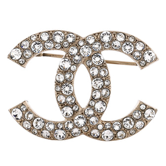 Chanel CC Brooch Metal with Crystals
