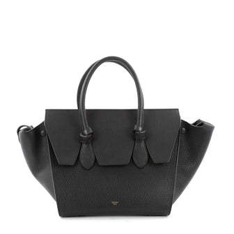 Celine Tie Knot Tote Grainy Leather Mini Black 2175302