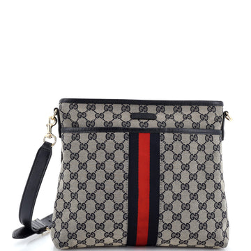 Gucci Front Pocket Web Messenger GG Canvas Small