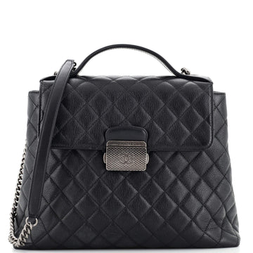 Chanel CC University Top Handle Bag Quilted Goatskin
